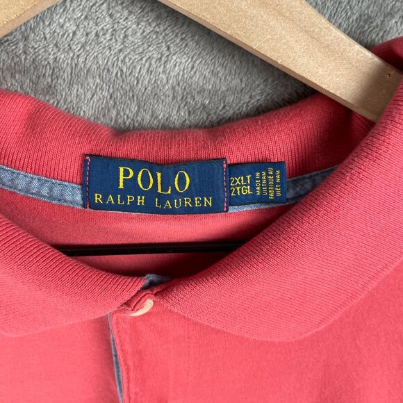 Polo Ralph Lauren 2XLT Coral Polo Shirt Men’s Short Sleeve Classic Fit Cotton - Picture 3 of 7